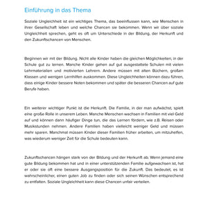 Soziale Ungleichheit – Bildung, Herkunft und Zukunftschancen | Unterrichtsmaterial