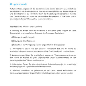 Soziale Ungleichheit – Bildung, Herkunft und Zukunftschancen | Unterrichtsmaterial