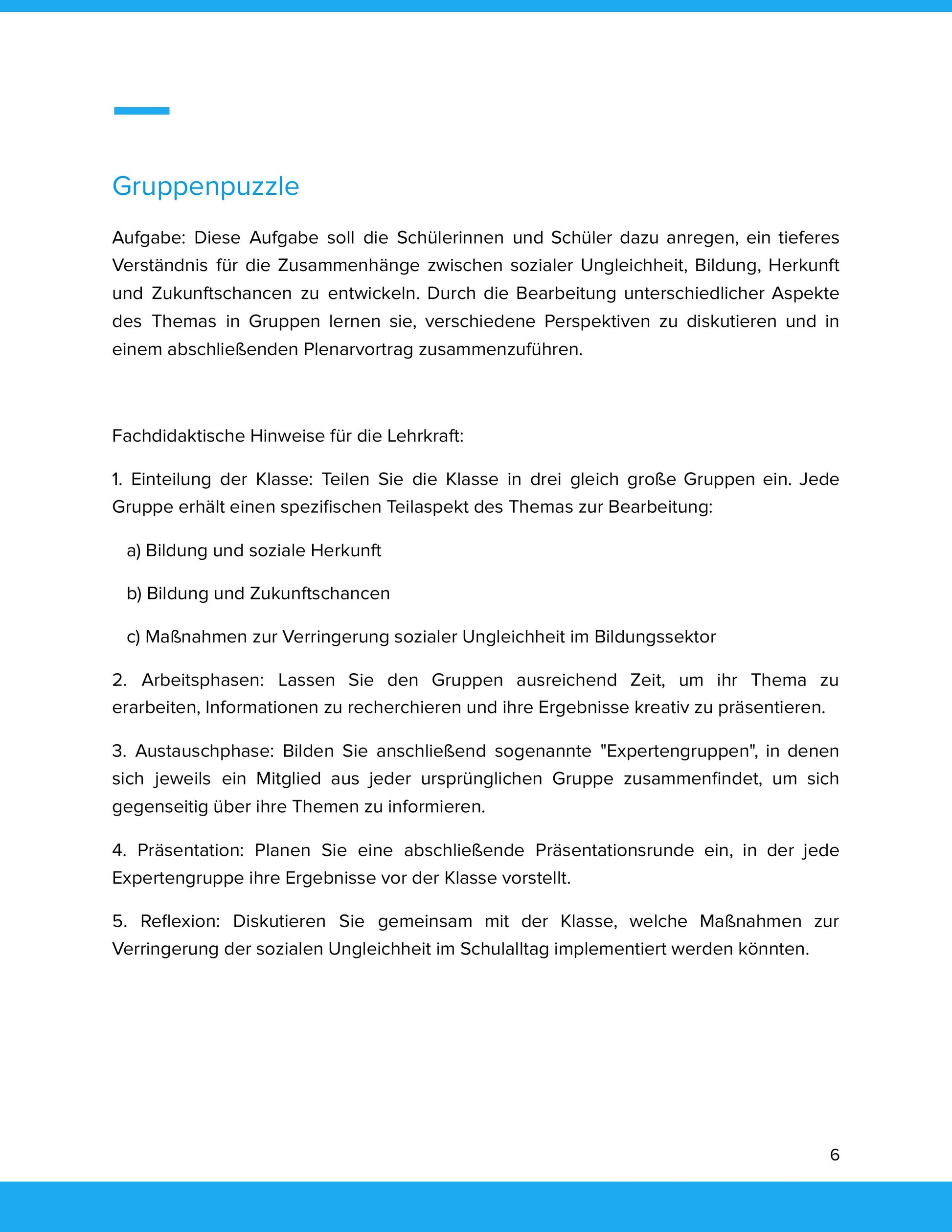 Soziale Ungleichheit – Bildung, Herkunft und Zukunftschancen | Unterrichtsmaterial
