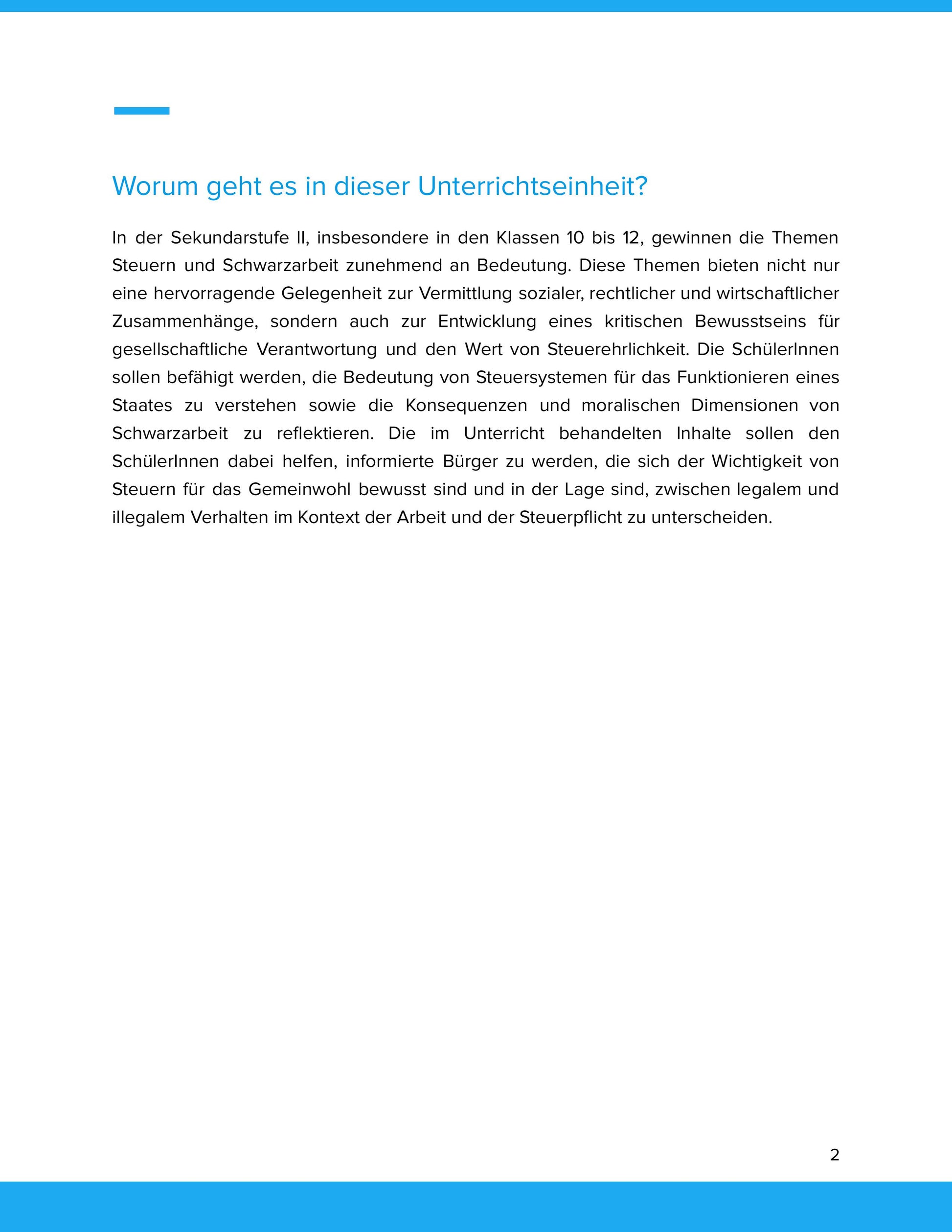 Steuern und Schwarzarbeit – Was ist erlaubt? | Unterrichtsmaterial Sek II