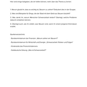 Steuern und Schwarzarbeit – Was ist erlaubt? | Unterrichtsmaterial Sek II