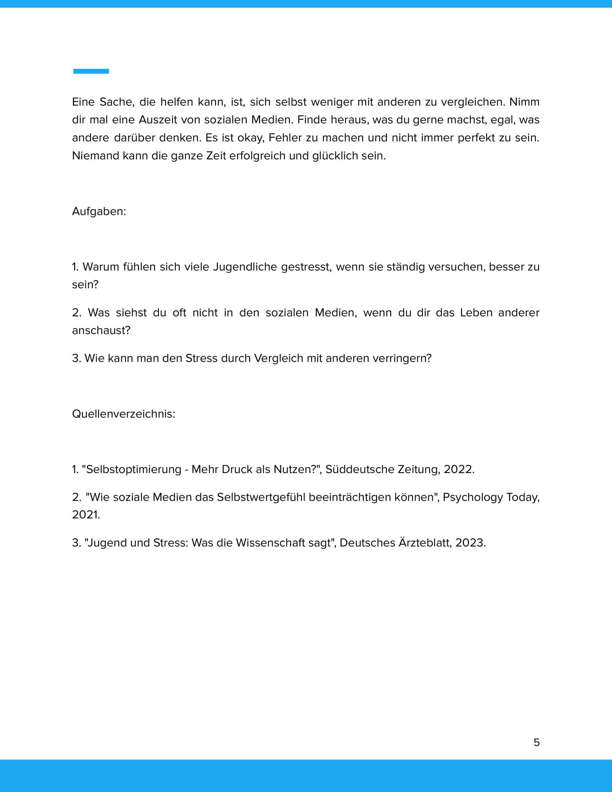 Stress, Leistung & Selbstoptimierung – Leben im permanenten Vergleich (Sek II)