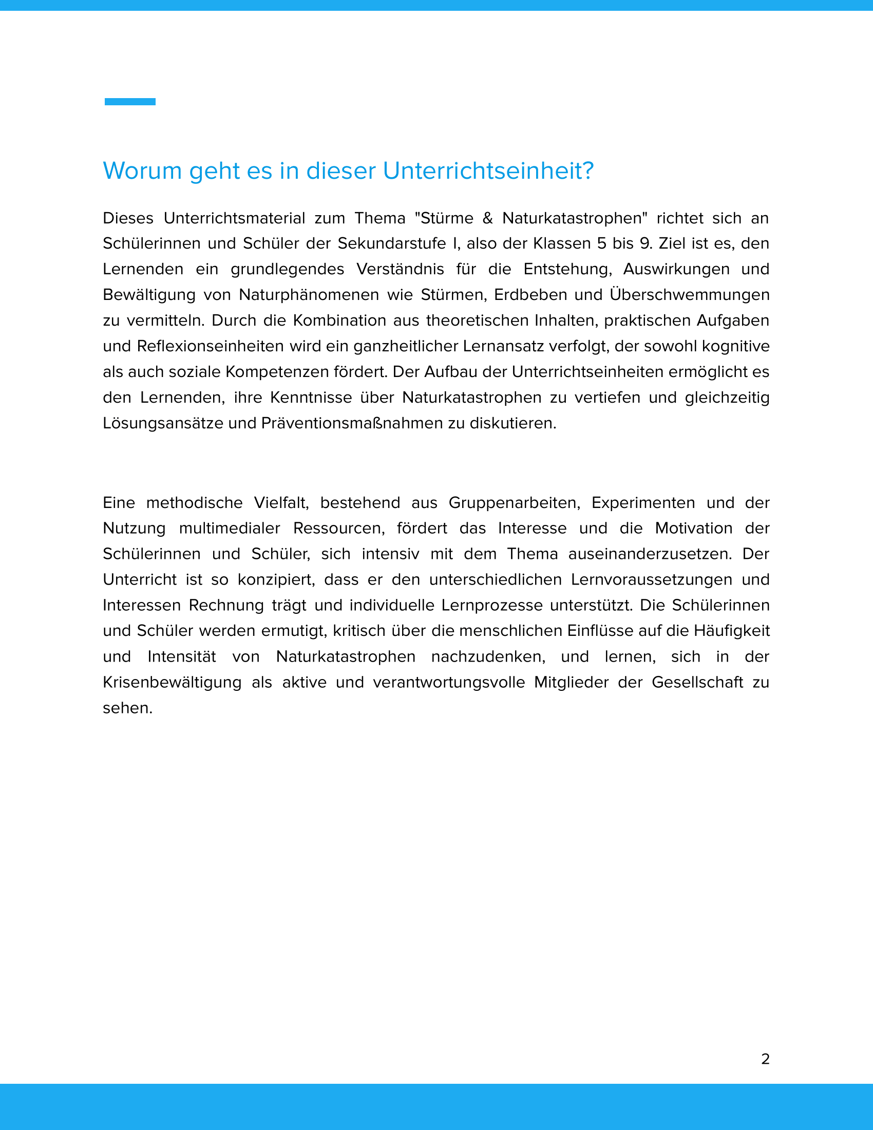 Stürme & Naturkatastrophen | Unterrichtsmaterial Geographie SEK I