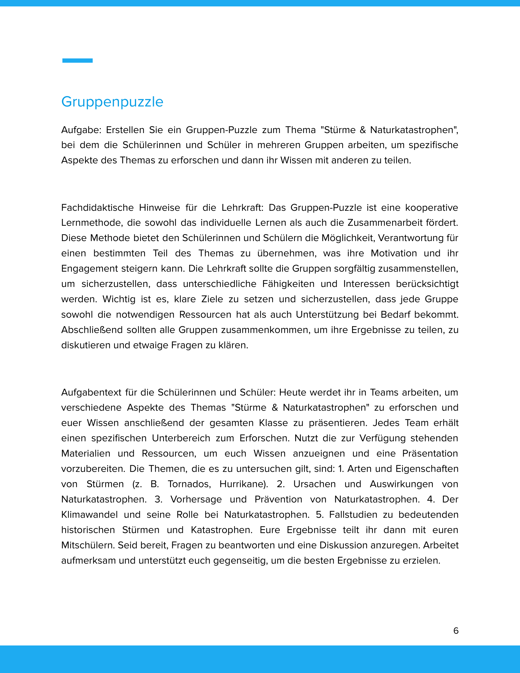 Stürme & Naturkatastrophen | Unterrichtsmaterial Geographie SEK I