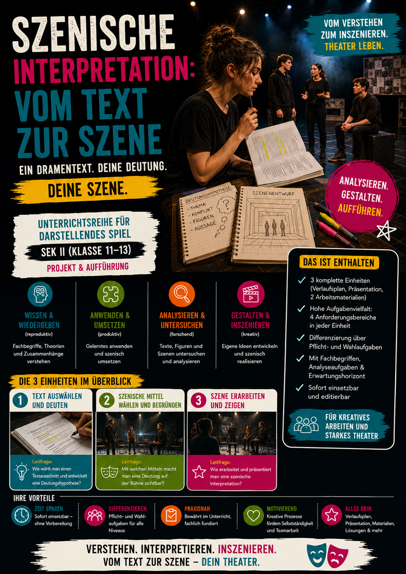 Szenische Interpretation: vom Text zur Szene · Darstellendes Spiel Unterrichtsmaterial | Sek II (Klasse 11–13)