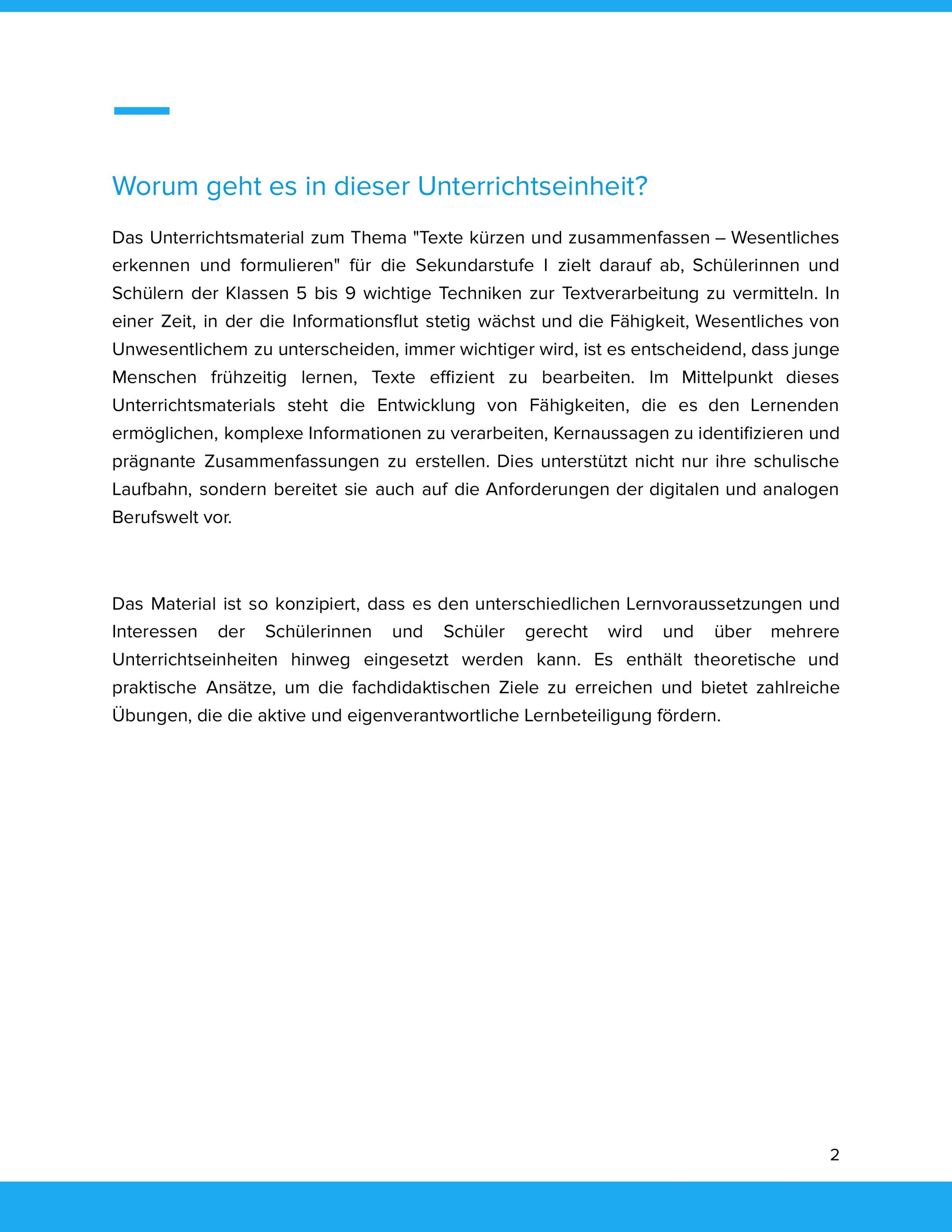 Texte kürzen und zusammenfassen – Wesentliches erkennen und formulieren
