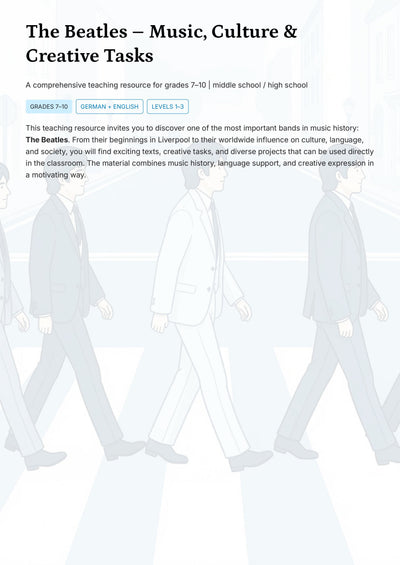 The Beatles – Music, Song Analysis & Creative Projects for Middle & High School