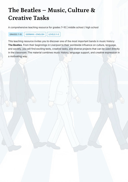 The Beatles – Music, Song Analysis & Creative Projects for Middle & High School