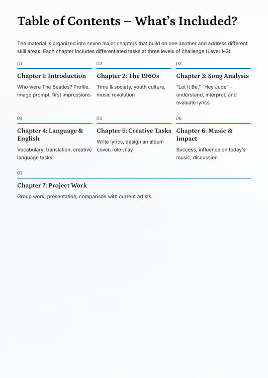 The Beatles – Music, Song Analysis & Creative Projects for Middle & High School