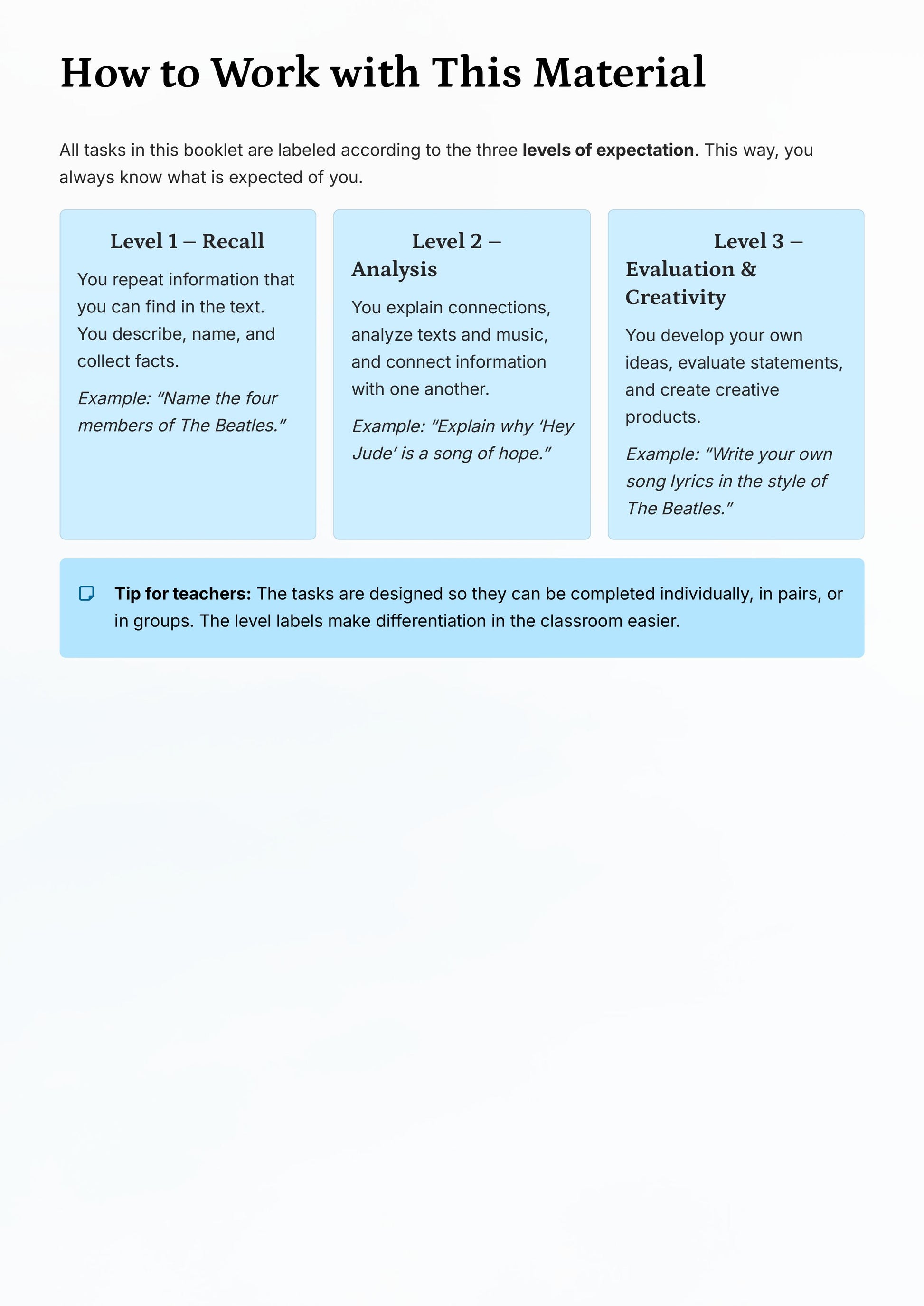 The Beatles – Music, Song Analysis & Creative Projects for Middle & High School
