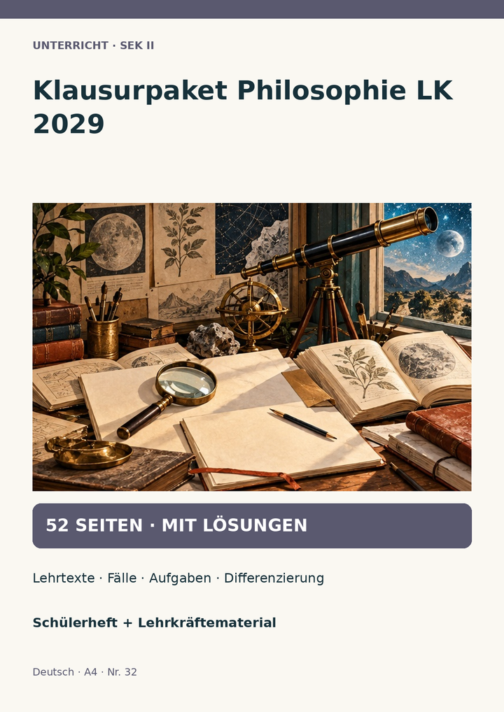 Klausurpaket Philosophie LK 2029 – Hume, Feyerabend und Habermas | Klausurtraining Sek II