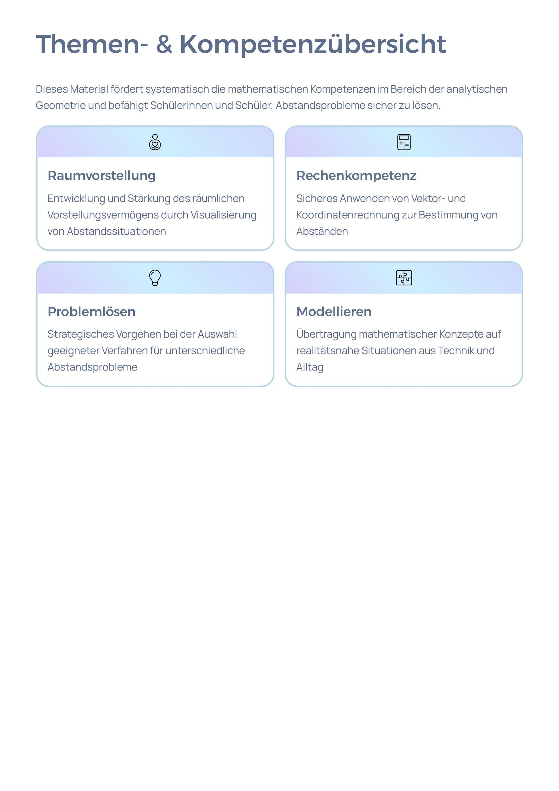 Abstände im Raum berechnen – Punkt, Gerade, Ebene | Sek II Unterrichtsmaterial