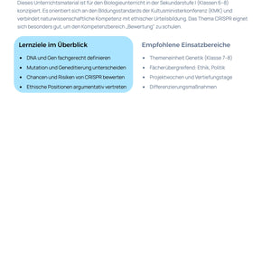CRISPR & Geneditierung - Unterrichtsmaterial Sekundarstufe I (Klassen 6–8)