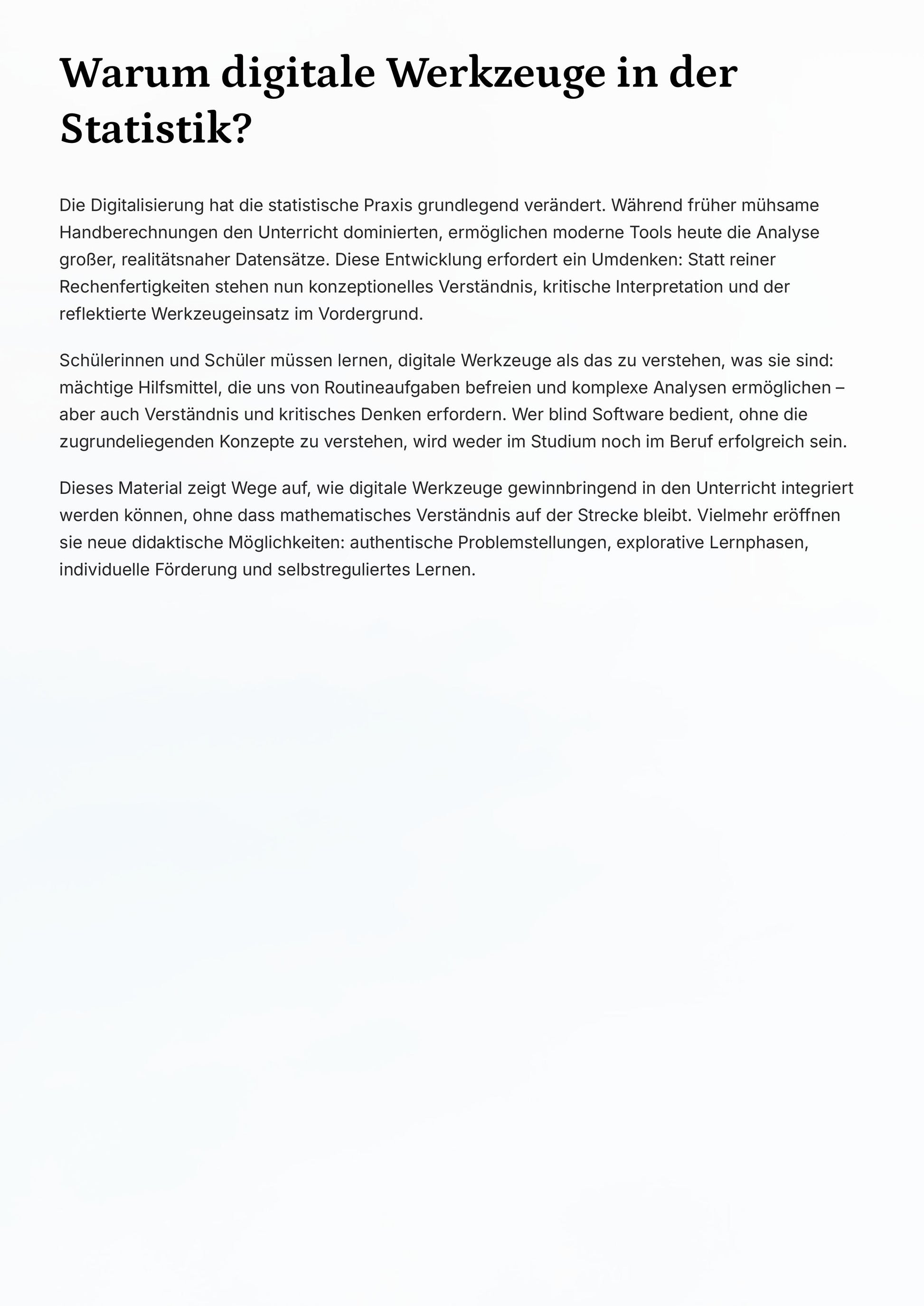 Statistik endlich praxisnah unterrichten – mit digitalen Tools und echten Daten