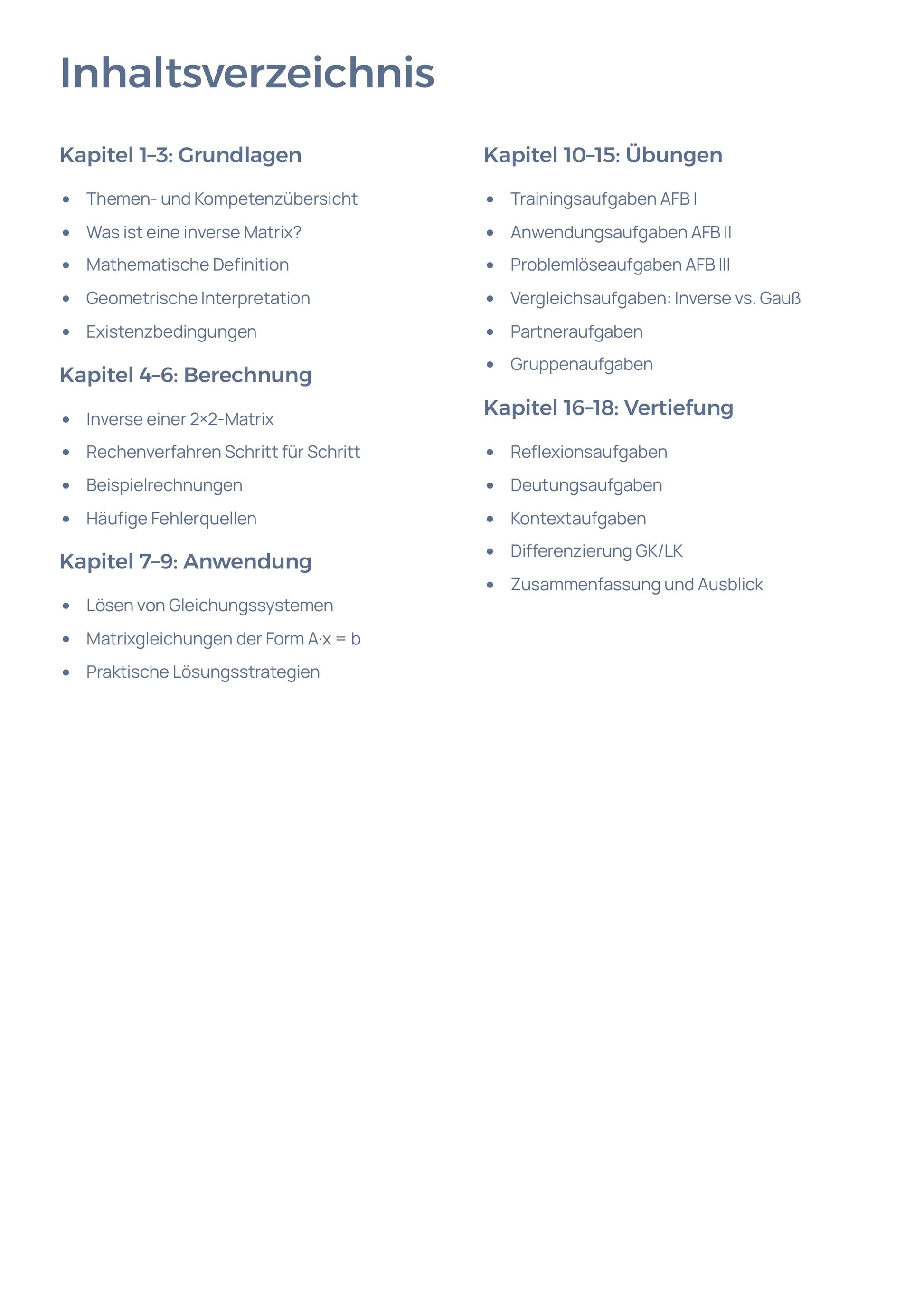 Inverse Matrizen berechnen & anwenden – LGS lösen | Sek II Unterrichtsmaterial