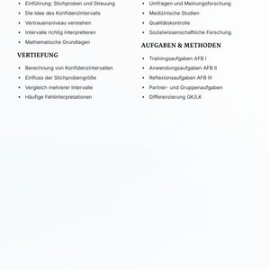 Konfidenzintervalle verstehen & berechnen – Statistik Sek II Unterrichtsmaterial