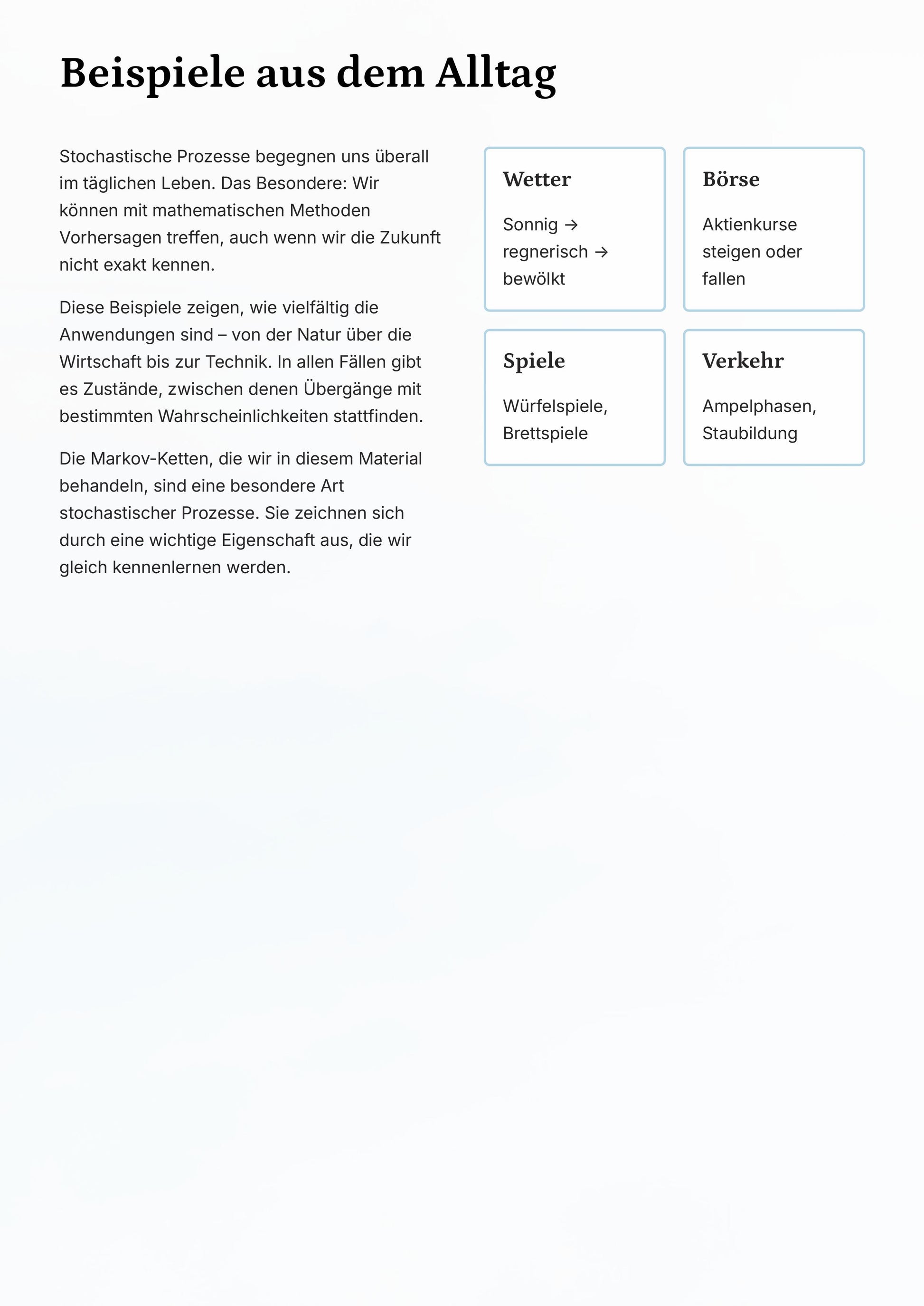 Markov-Ketten einfach erklärt – dynamische Zufallsmodelle | Sek II Unterrichtsmaterial