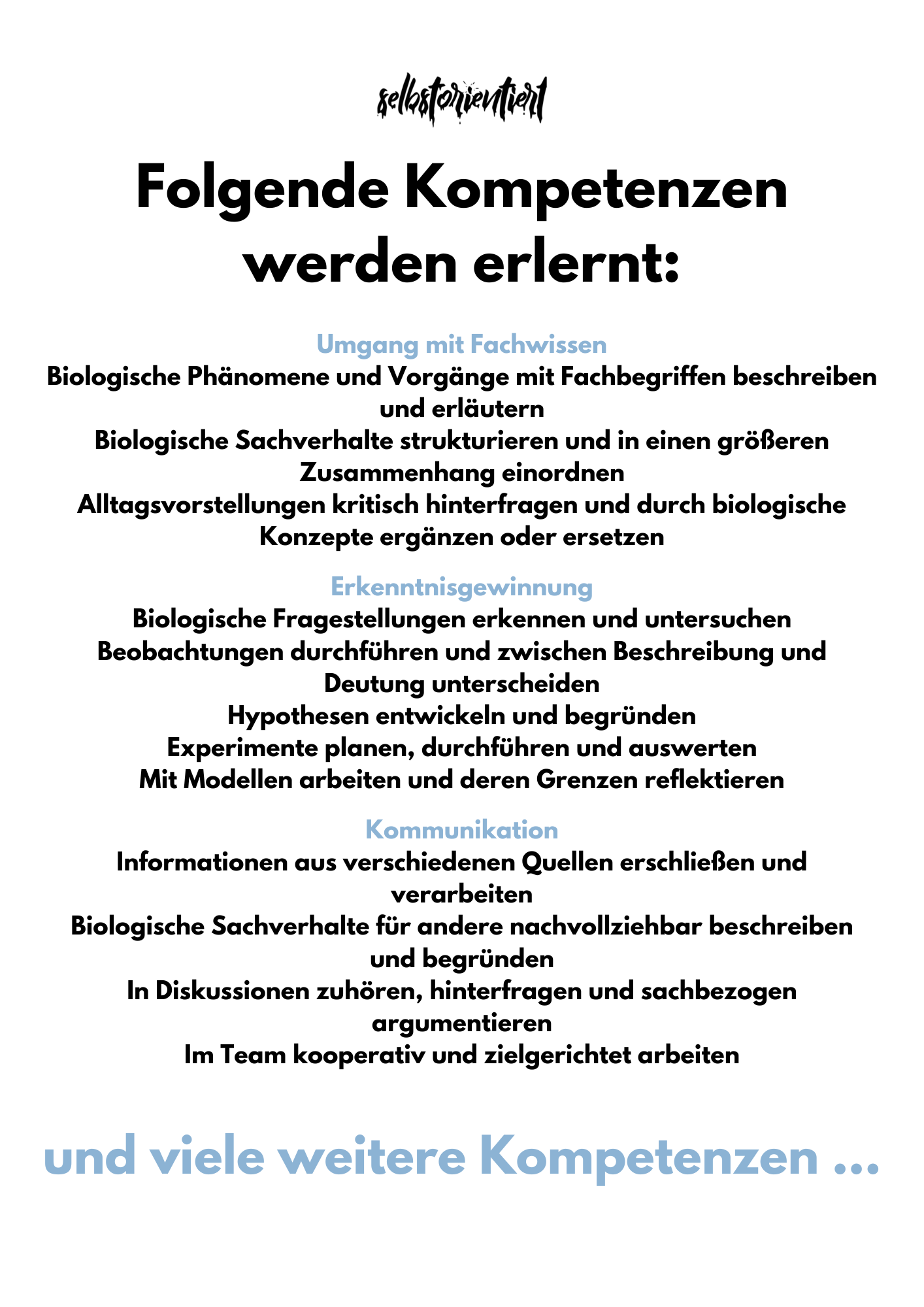 Kernlehrplan Biologie in der Sekundarstufe I