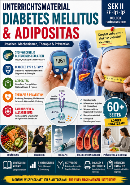 Diabetes mellitus & Adipositas | Biologie & Ernährungslehre Sek II