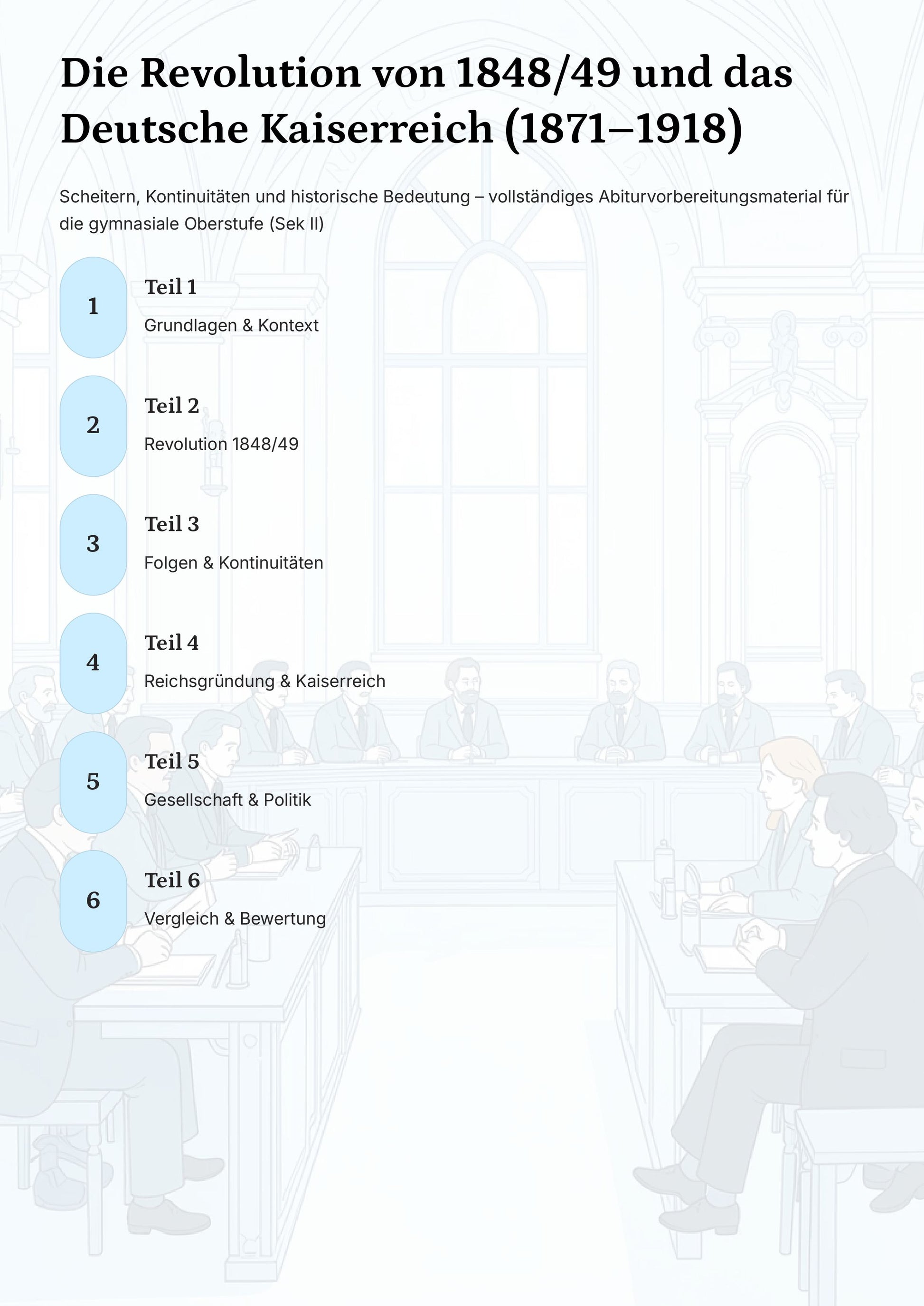 Revolution, Kaiserreich & Analyse für Geschichte-Abitur | Unterrichtsmaterial