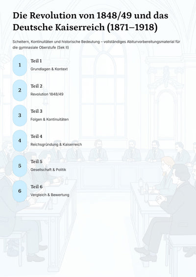 Revolution, Kaiserreich & Analyse für Geschichte-Abitur | Unterrichtsmaterial