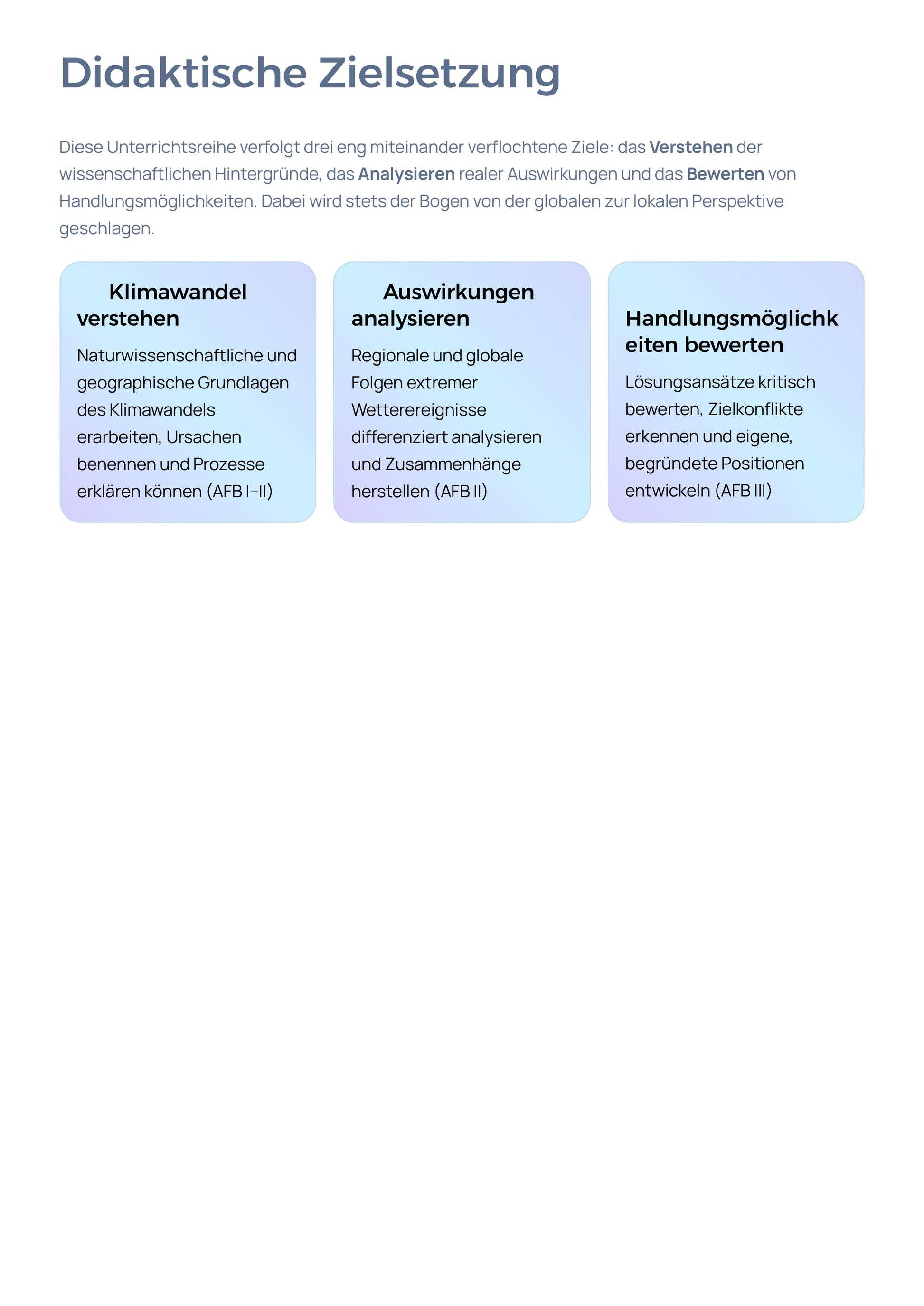 Klimawandel hautnah - Unterrichtsmaterial Geographie Oberstufe
