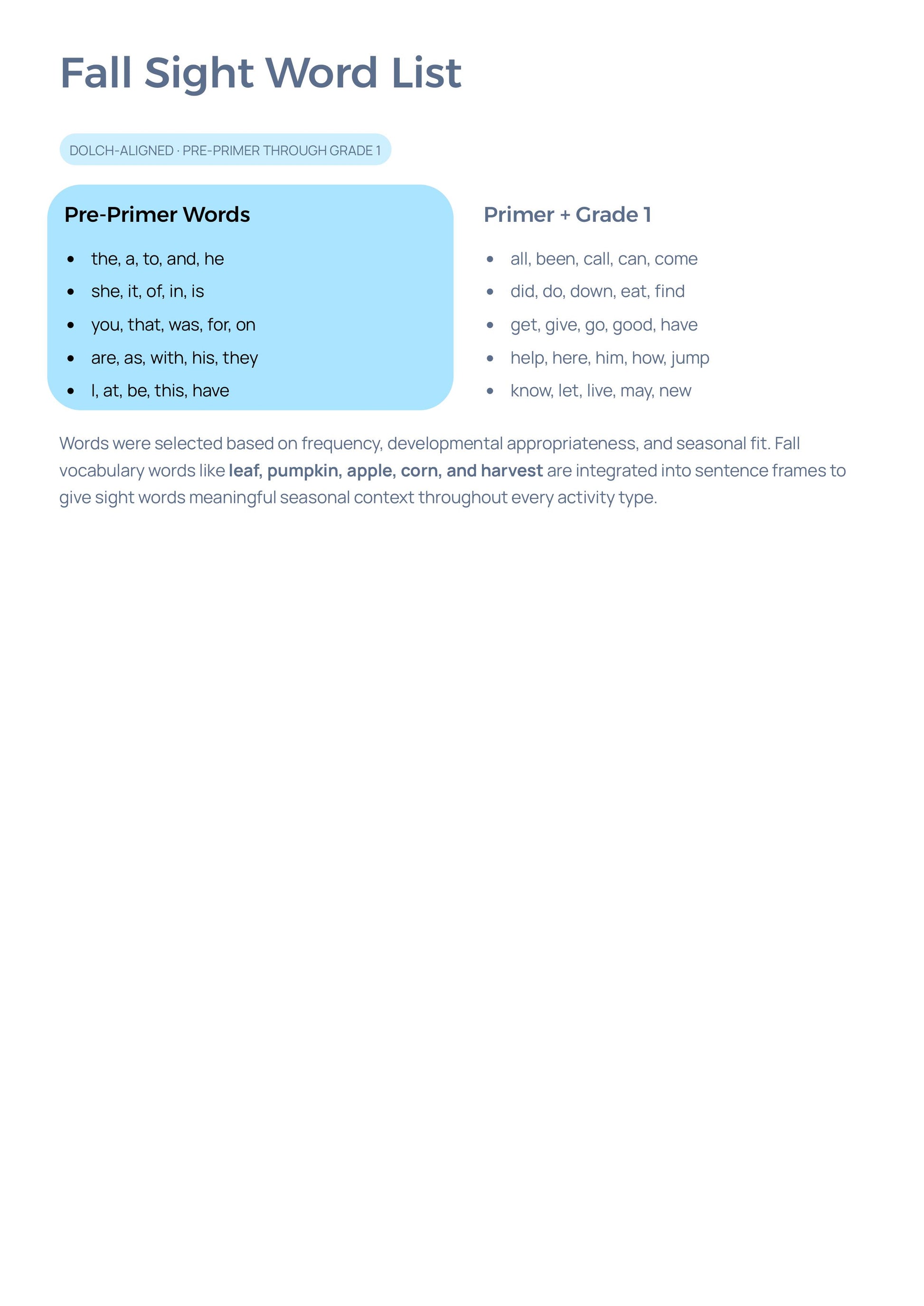 Editable Seasonal Sight Word Worksheets | Fall Winter Spring K-2