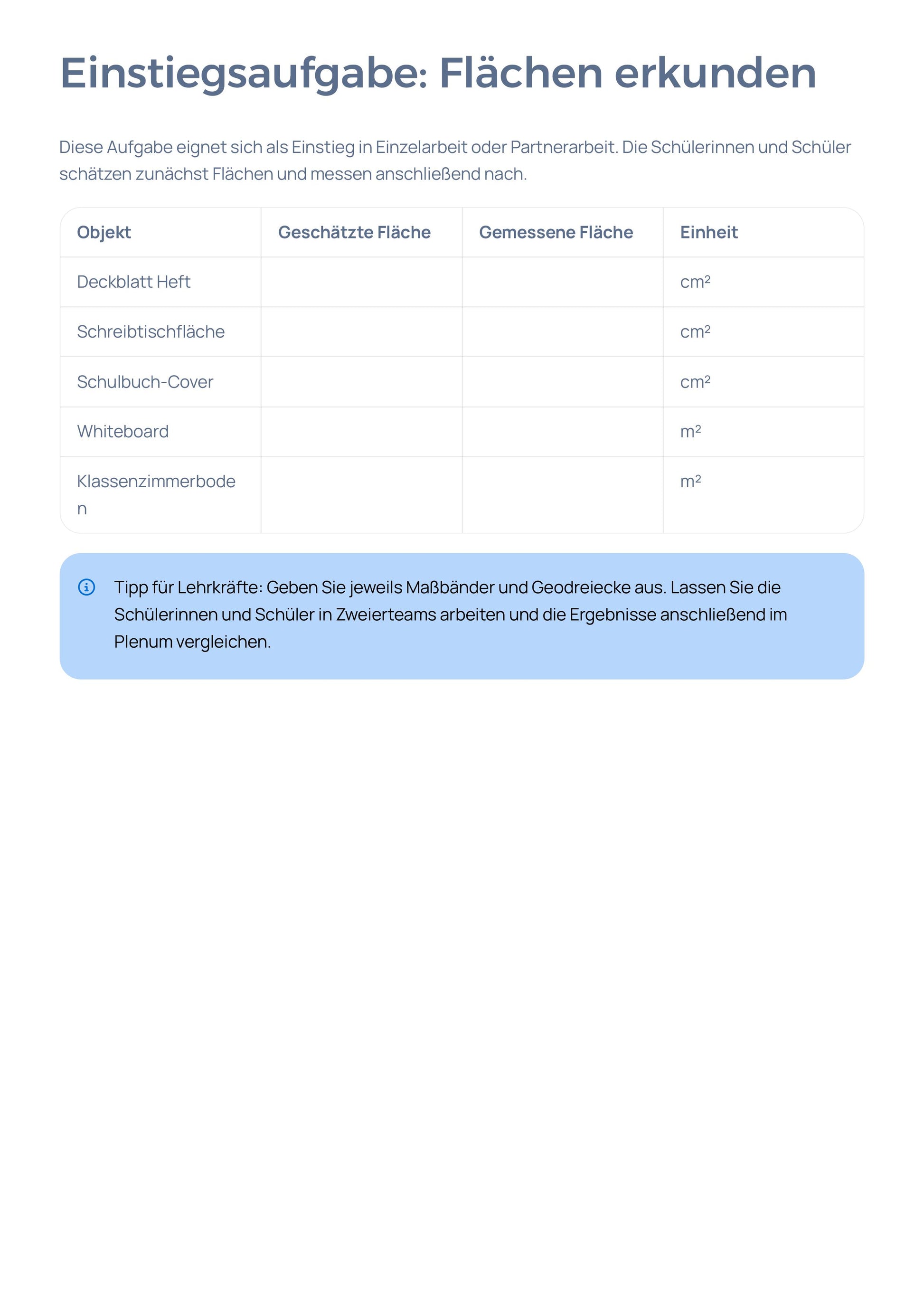 Flächeneinheiten & Umrechnung | Unterrichtsreihe Mathematik Sek I