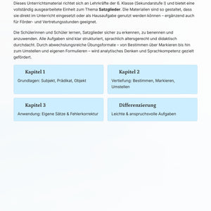 Satzglieder Klasse 6 komplett – Subjekt, Prädikat & Objekt sicher verstehen