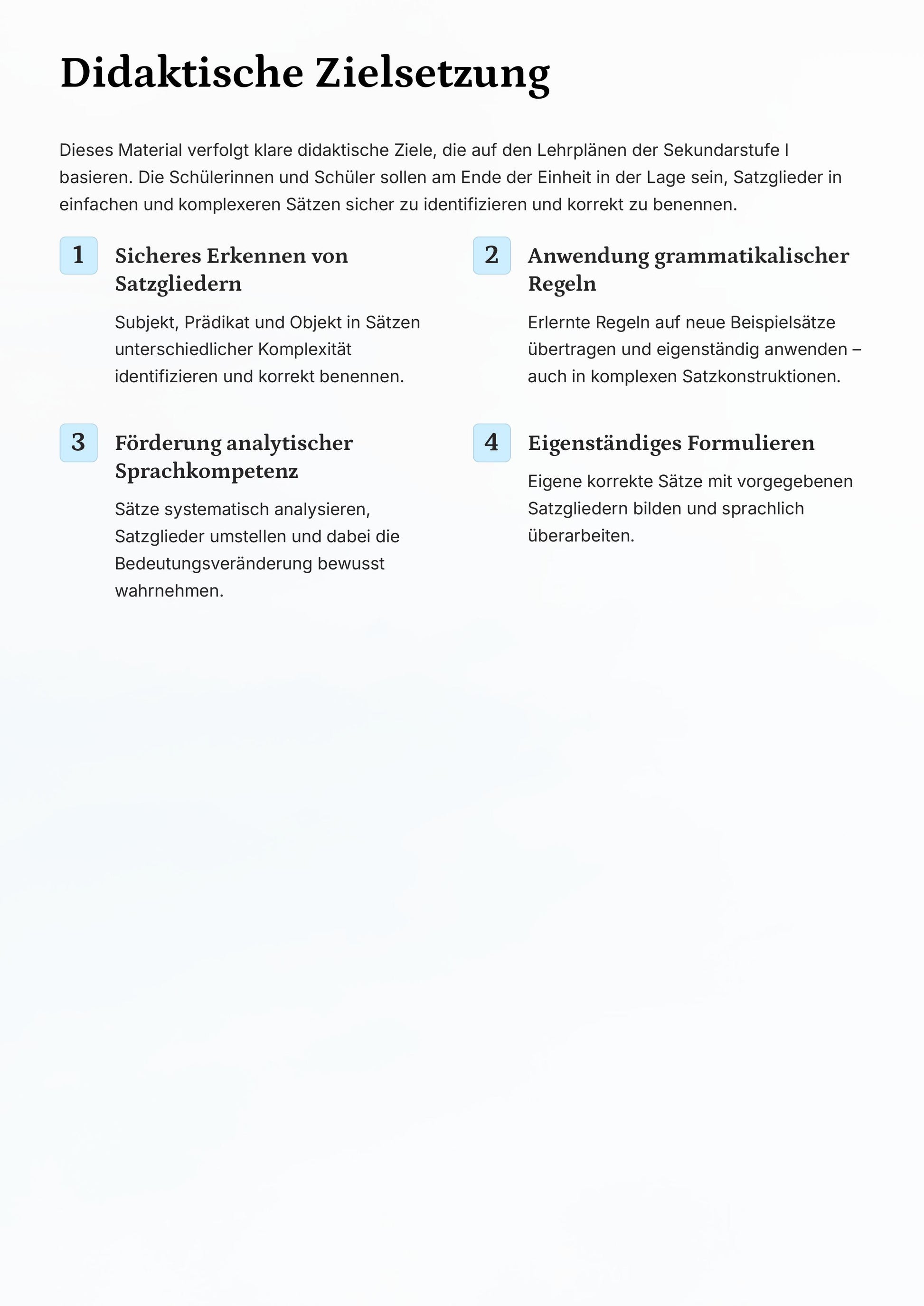 Satzglieder Klasse 6 komplett – Subjekt, Prädikat & Objekt sicher verstehen