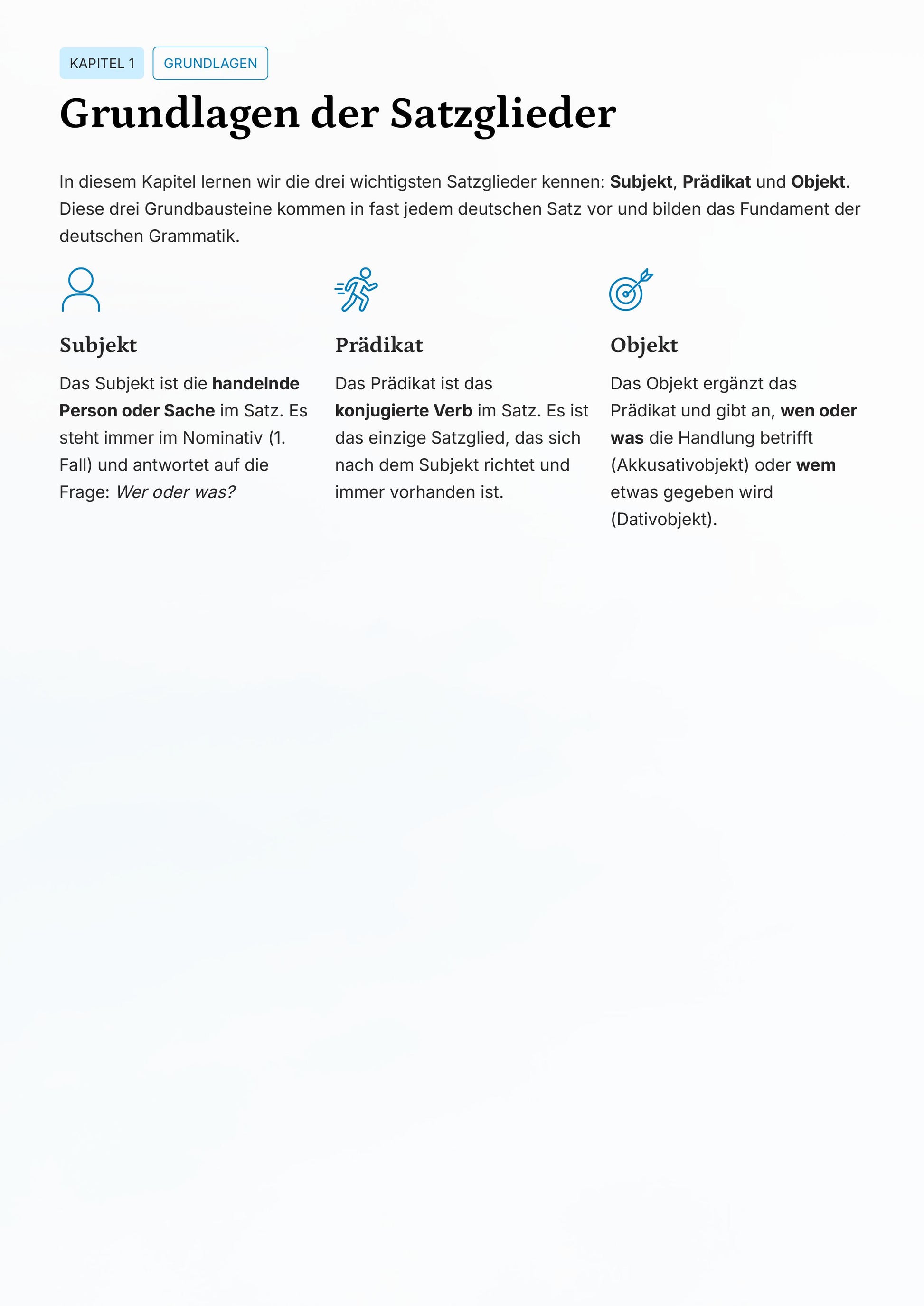 Satzglieder Klasse 6 komplett – Subjekt, Prädikat & Objekt sicher verstehen