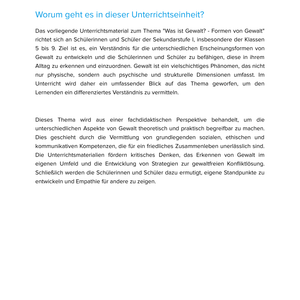 Unterrichtsmaterial „Was ist Gewalt? – Formen von Gewalt“ (Sek I)
