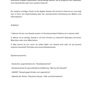 Unterrichtsmaterial „Was ist Gewalt? – Formen von Gewalt“ (Sek I)