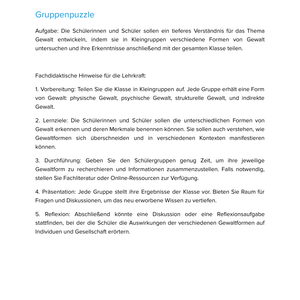 Unterrichtsmaterial „Was ist Gewalt? – Formen von Gewalt“ (Sek I)