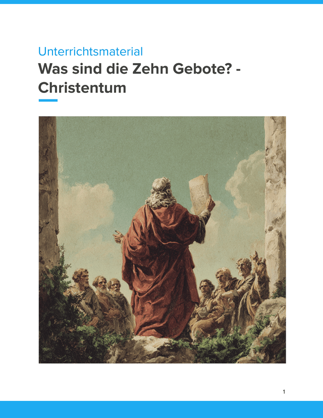 Unterrichtsmaterial „Was sind die Zehn Gebote? – Christentum“ (Sek I)