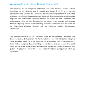 Welche Auswirkungen hat die Globalisierung? Unterrichtsmaterial Geographie SEK I