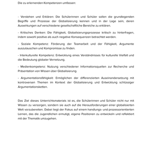 Welche Auswirkungen hat die Globalisierung? Unterrichtsmaterial Geographie SEK I