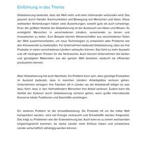 Welche Auswirkungen hat die Globalisierung? Unterrichtsmaterial Geographie SEK I