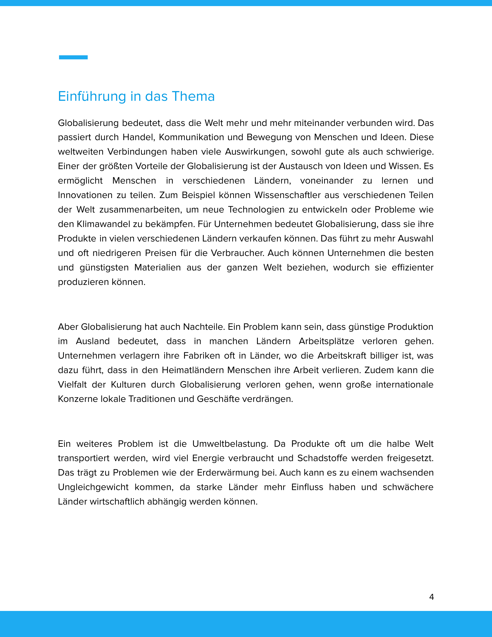 Welche Auswirkungen hat die Globalisierung? Unterrichtsmaterial Geographie SEK I
