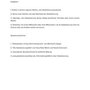 Welche Auswirkungen hat die Globalisierung? Unterrichtsmaterial Geographie SEK I