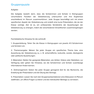 Welche Auswirkungen hat die Globalisierung? Unterrichtsmaterial Geographie SEK I