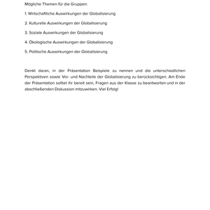 Welche Auswirkungen hat die Globalisierung? Unterrichtsmaterial Geographie SEK I