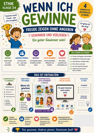 Wenn ich gewinne – Freude zeigen ohne Angeben | Gewinnen und Verlieren | Ethik Klasse 3/4