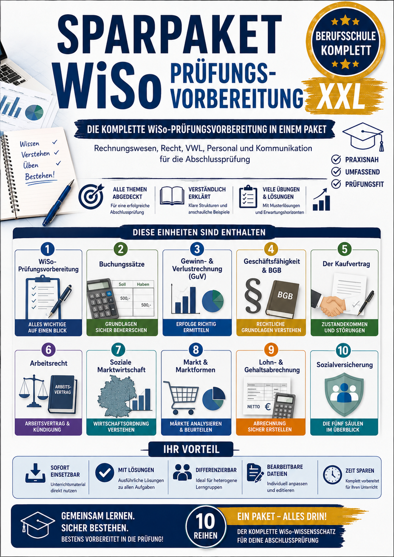 Sparpaket WiSo Prüfungsvorbereitung XXL – Berufsschule Komplett