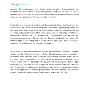 Wie Computerprogramme funktionieren | Unterrichtsmaterial Informatik SEK I