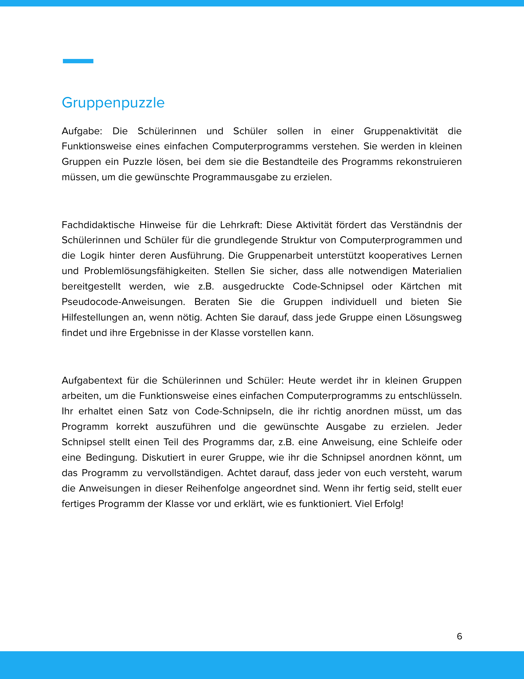 Wie Computerprogramme funktionieren | Unterrichtsmaterial Informatik SEK I