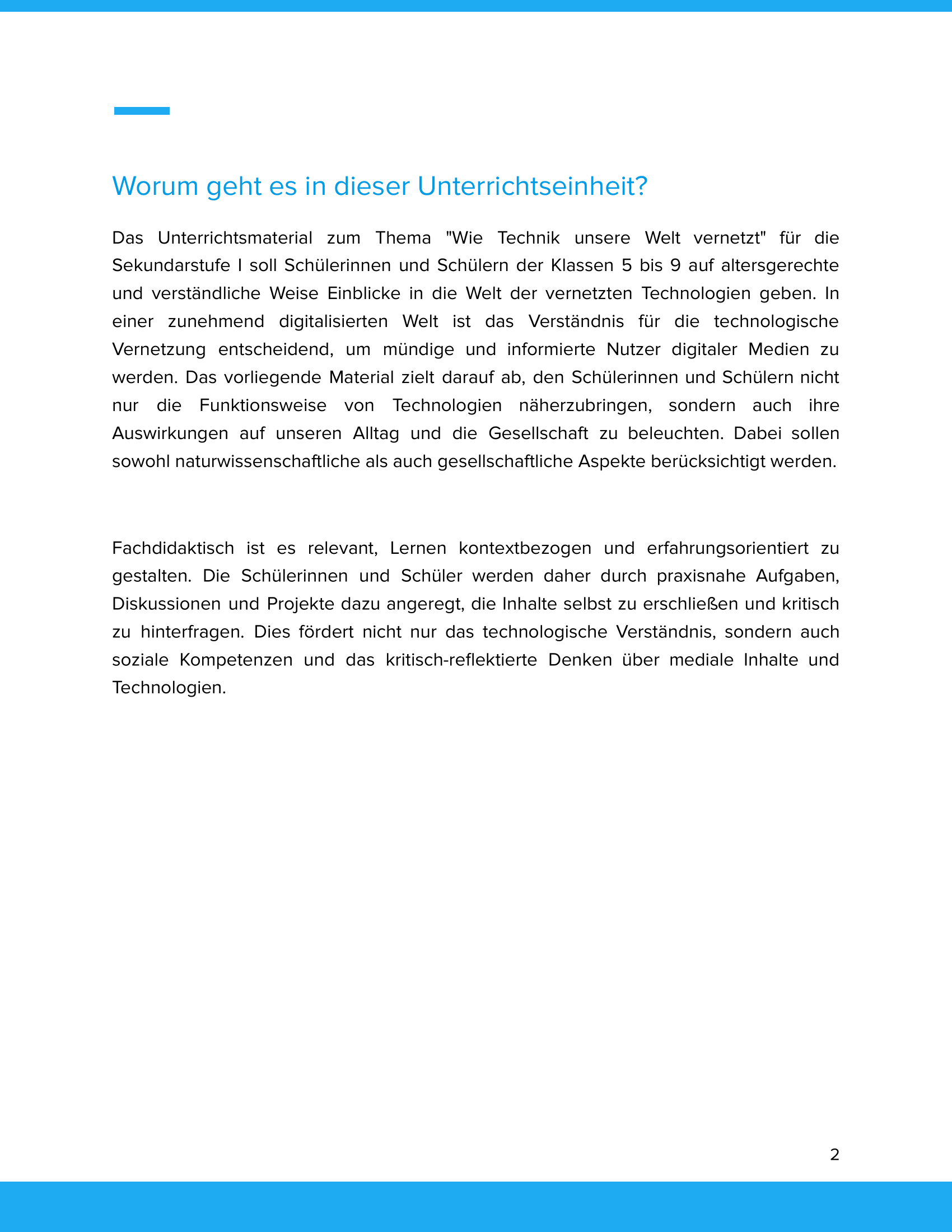 Wie Technik unsere Welt vernetzt | Unterrichtsmaterial Informatik SEK I