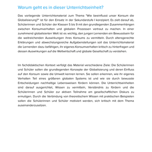 Wie beeinflusst unser Konsum die Globalisierung? | Unterrichtsmaterial Geographie SEK I