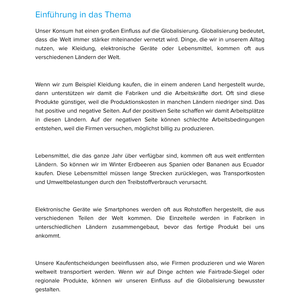 Wie beeinflusst unser Konsum die Globalisierung? | Unterrichtsmaterial Geographie SEK I