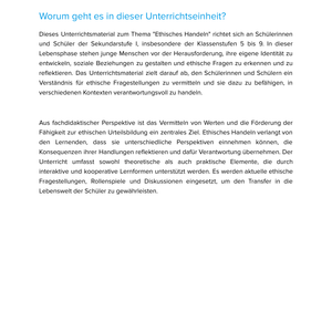 Unterrichtsmaterial „Wie geht ethisches Handeln?“ (SEK I)